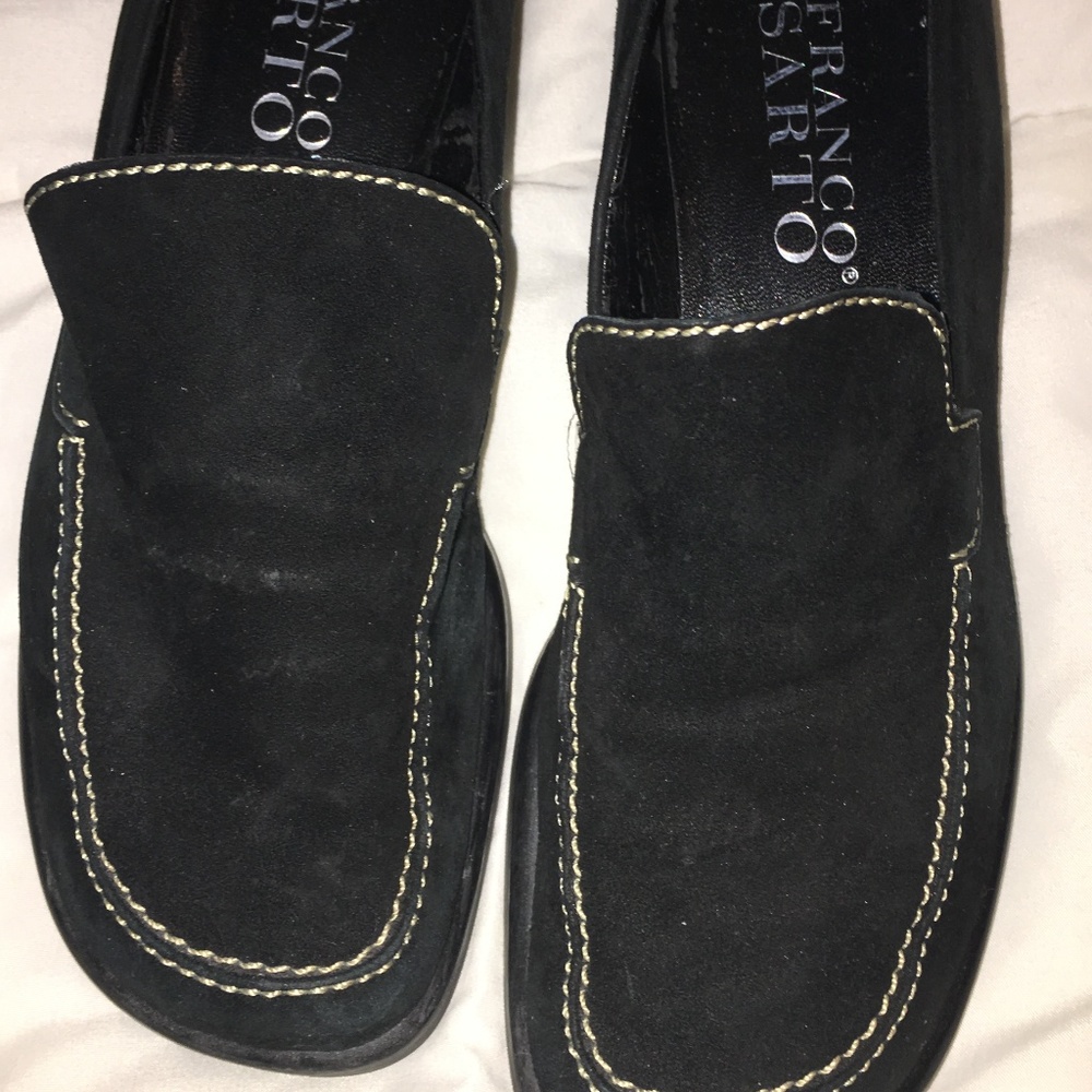 Black suede loafer, Franco Sarto, Sz 6